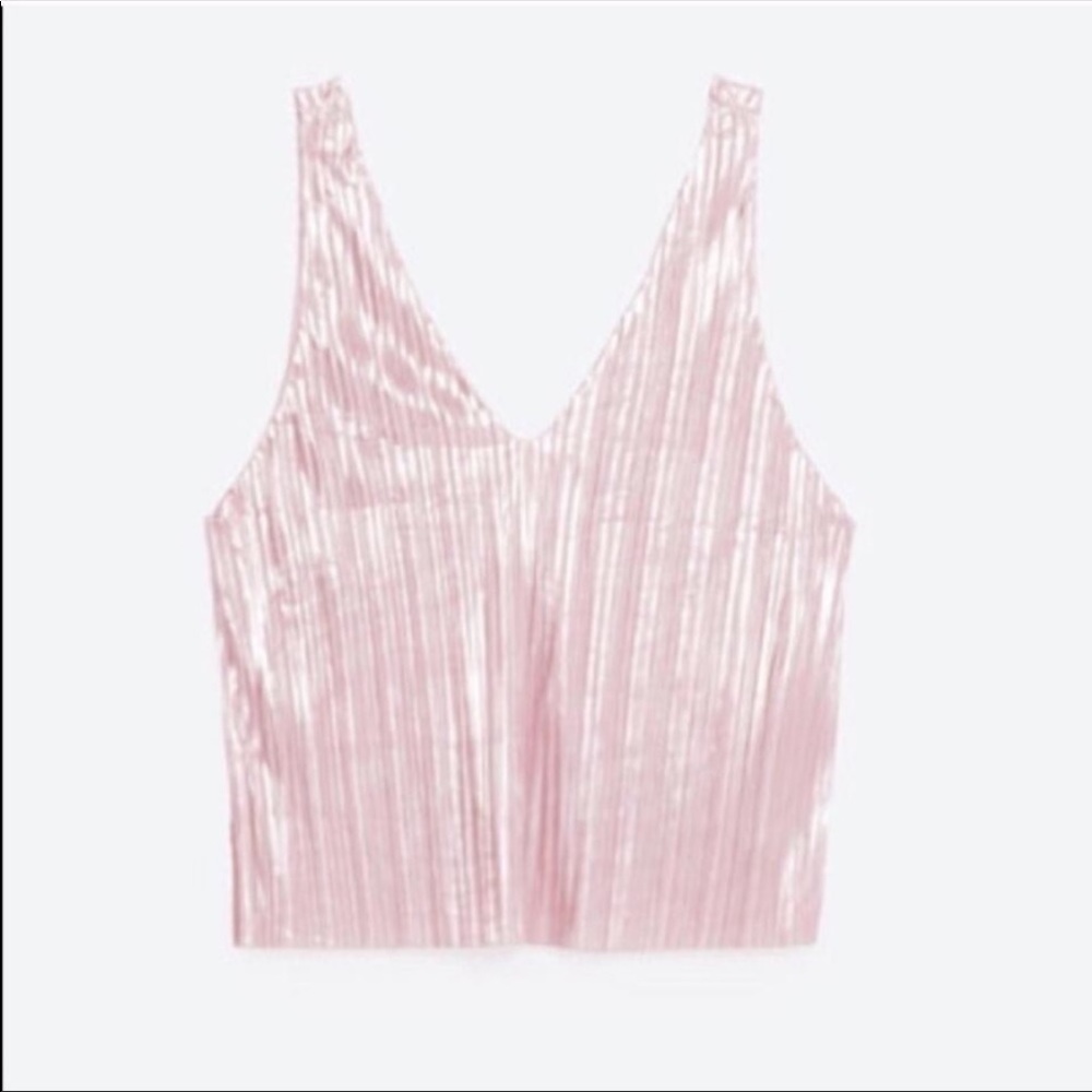 Zara pink metallic top